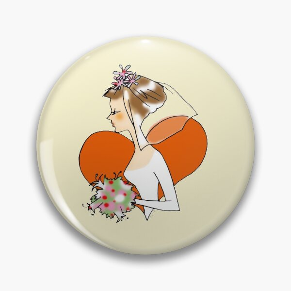 Item preview, Beautiful bride in heart shape designed and sold by CuteCartoon.