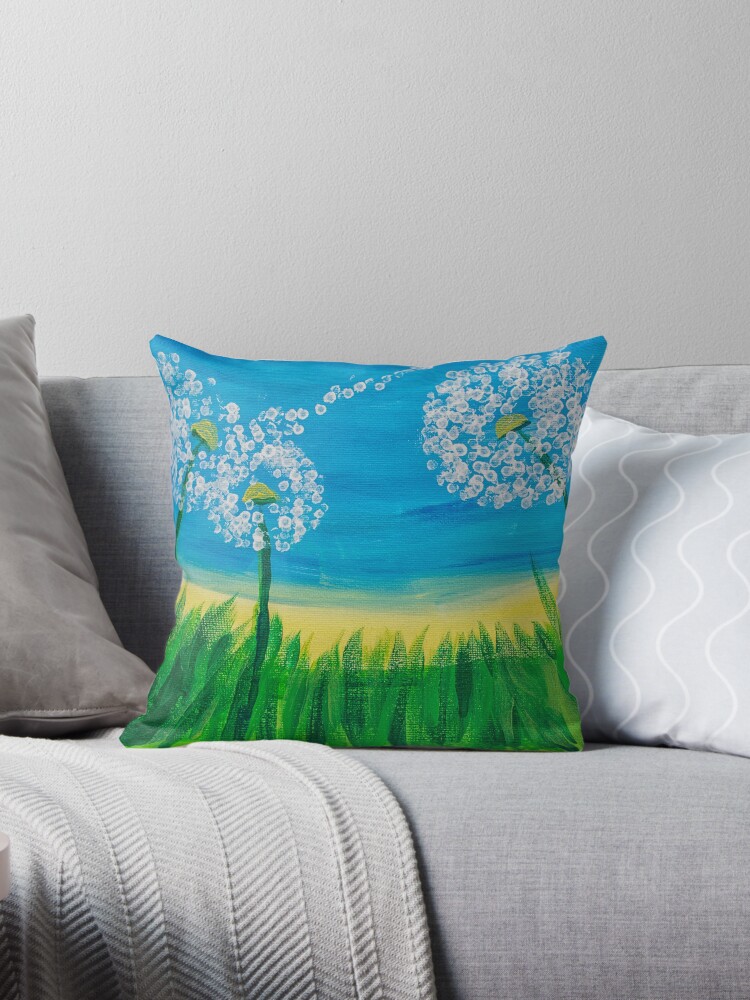 Thumbnail 1 of 3, Throw Pillow, Dandelions designed and sold by Aidas-art.