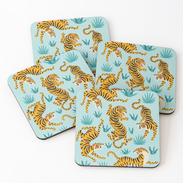 Item preview, Tigers and tropical leaves designed and sold by AngelinaBambina.