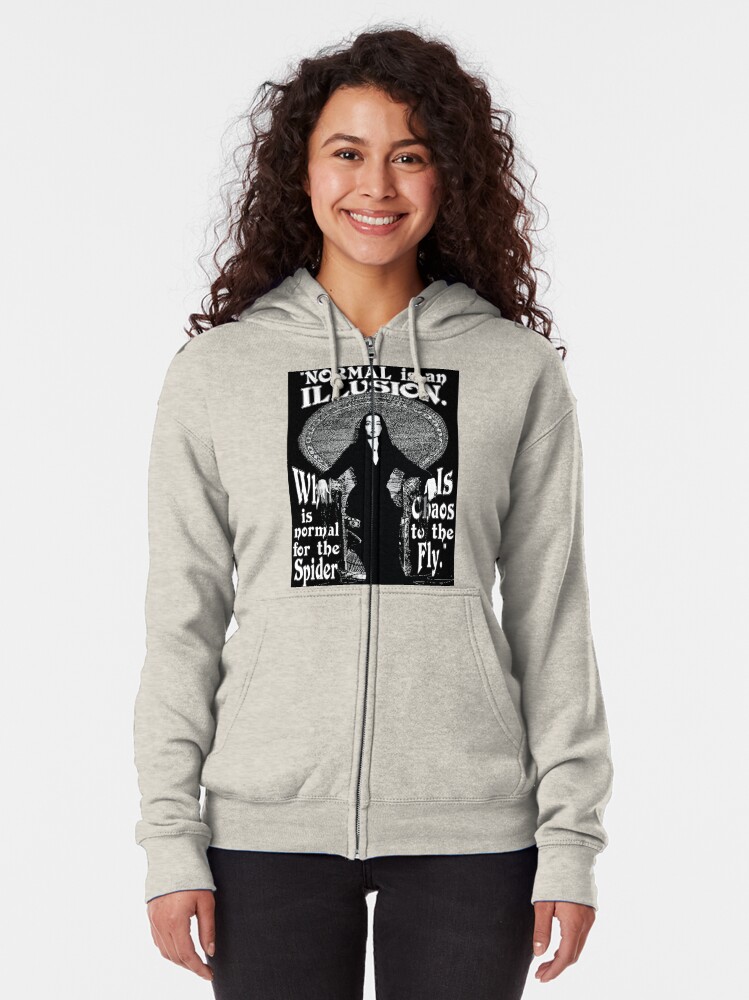 Alternate view of Morticia Addams-"Normal Is An Illusion..." Zipped Hoodie