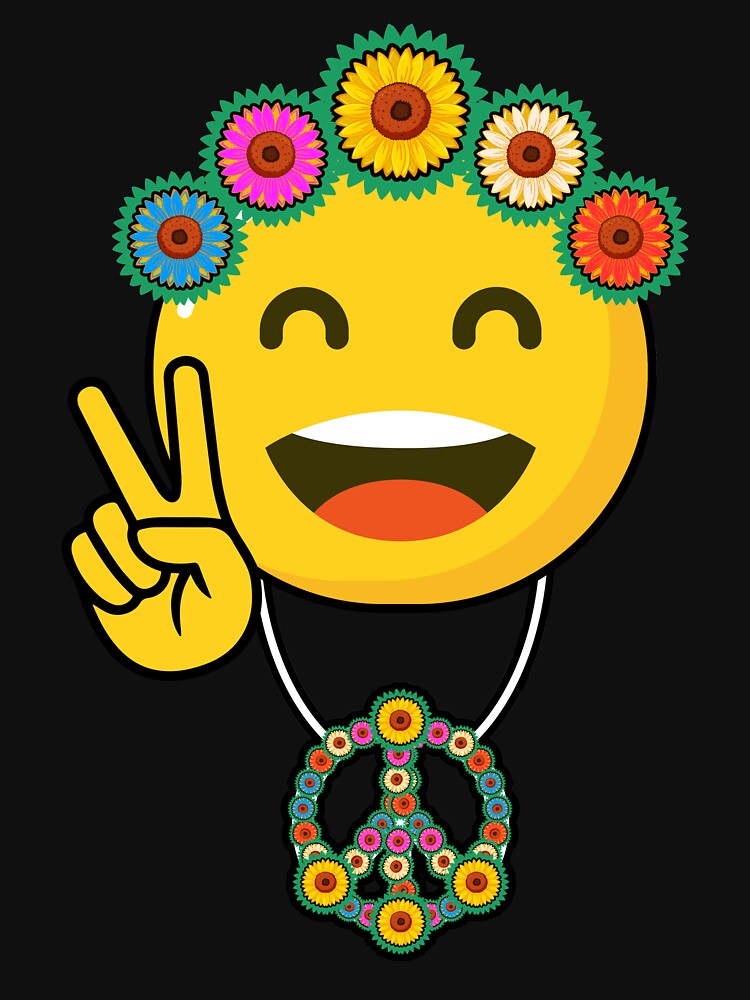 Peace Emoji Laughing Flower Crown T-Shirt Peace Emoji Laughing Flower Crown T-Shirt