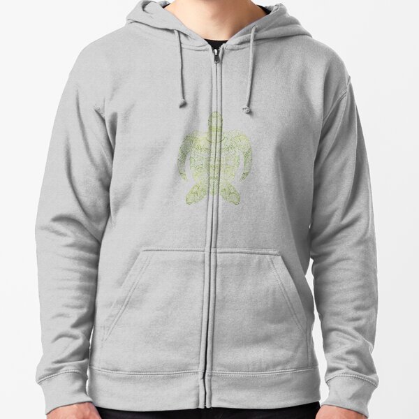 Turtle Mandala (white) Zipped Hoodie