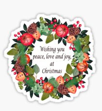 Traditional Christmas Wreath and Greeting Sticker