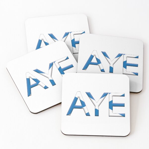 Item preview, AYE, 3D Scottish Independence Saltire Flag Text Slogan designed and sold by MacPean.
