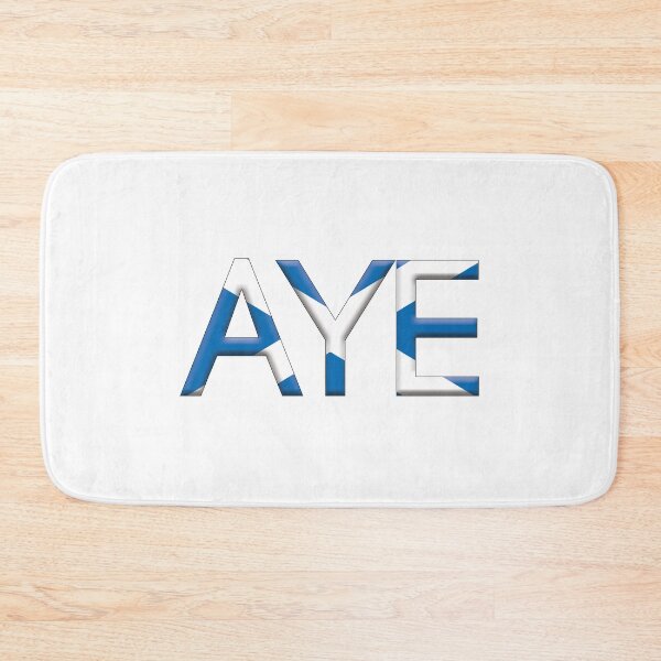 Item preview, AYE, 3D Scottish Independence Saltire Flag Text Slogan designed and sold by MacPean.