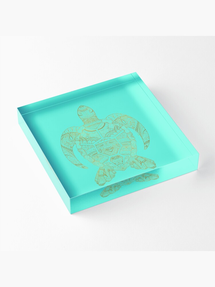Alternate view of Turtle Mandala (Colorful Edition) Acrylic Block