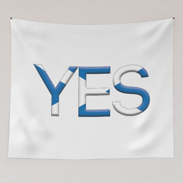 Item preview, YES, 3D Scottish Independence Saltire Flag Text Slogan designed and sold by MacPean.