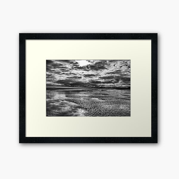 Beach storm Framed Art Print