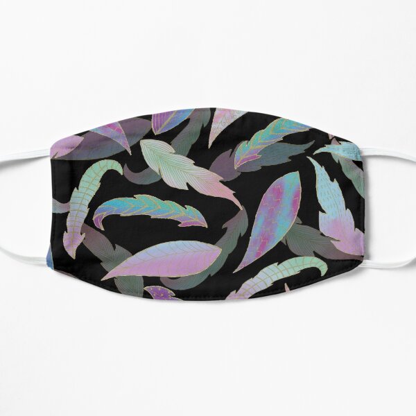 Feathers on Black Flat Mask
