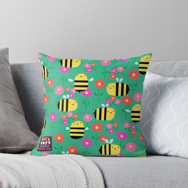 Item preview, Cute bees flying through the flowers of a garden. designed and sold by EliSoft.