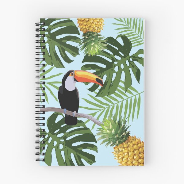 Item preview, Tropical bird, leaves and Pineapple designed and sold by DesignTreasure.