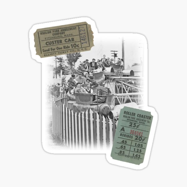 Whalom Park Vintage Photo And Tickets - Tumble Bug Ride Sticker
