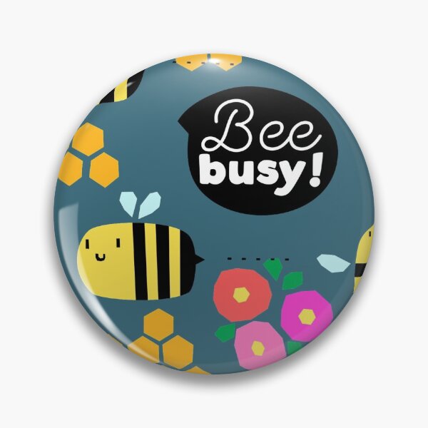 Item preview, Bee busy! Cute honey bees pattern (Blue background variant). designed and sold by EliSoft.