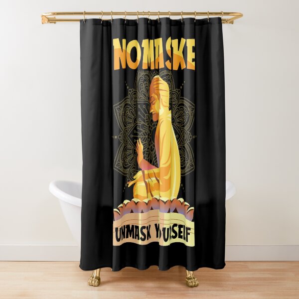 Nomaske - Nomaske Démasquez-vous Bouddha Corona Pandemie Virus Rideau de douche