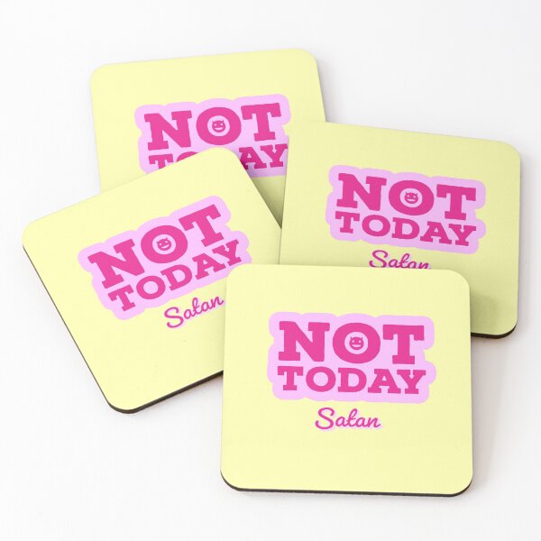 Artikelvorschau, NOT TODAY SATAN - PINK - YELLOW - COVID entworfen und verkauft von Tropical Blood.