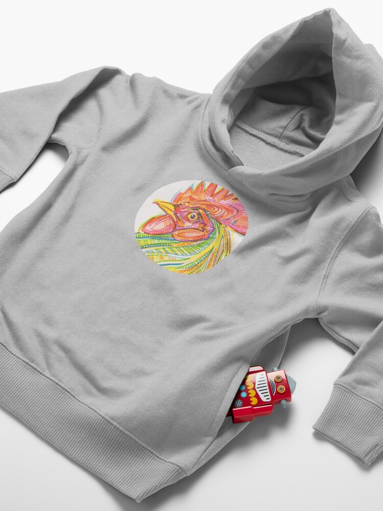 Alternate view of Rooster Drawing - 2017 Toddler Pullover Hoodie