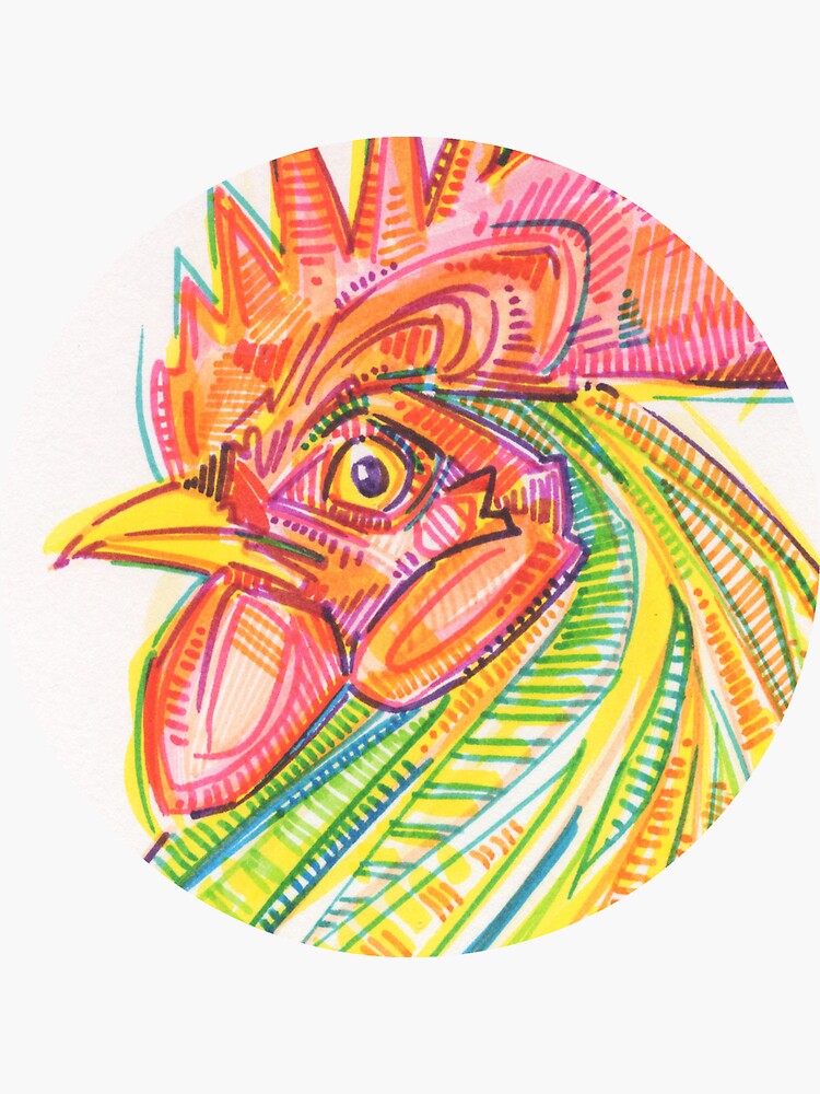 Rooster Drawing - 2017 by gwennpaints