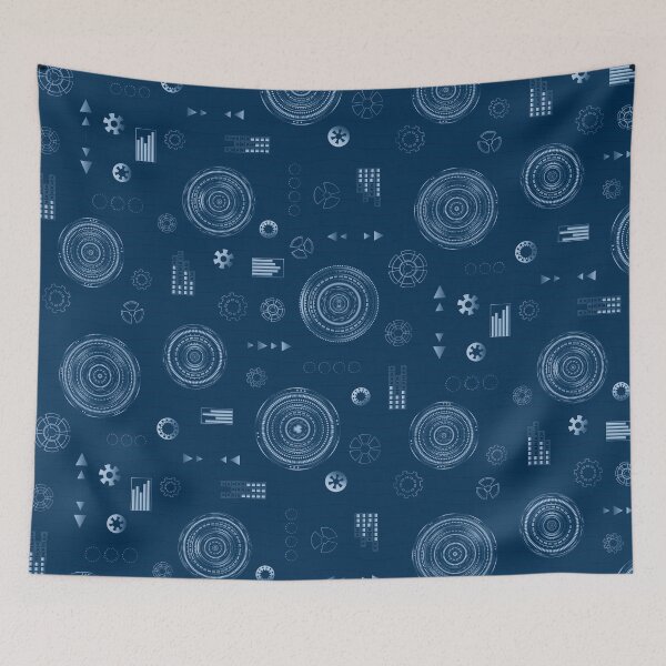 Item preview, HUD Rings. Technical, game, dashboard design in blue designed and sold by SparkleandSmile.
