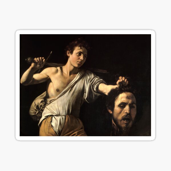 David gegen Goliath - Bete für Paris - Caravaggio Sticker