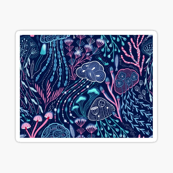 Item preview, Bioluminescence jellyfish, mushrooms, mercat and corals designed and sold by kostolom3000.
