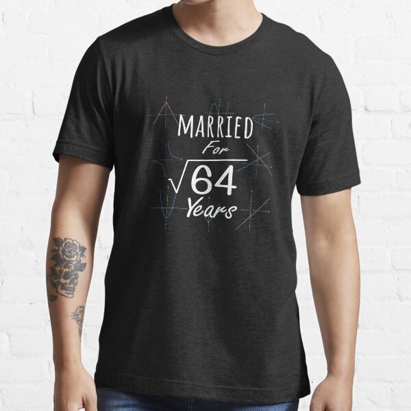 Math 8th Anniversary Gift Married Square Root Of 64 Years product Essential T-Shirt