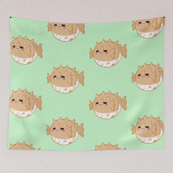 Item preview, Kawaii Fugu Fish - Cute Pattern designed and sold by Xexedesign.