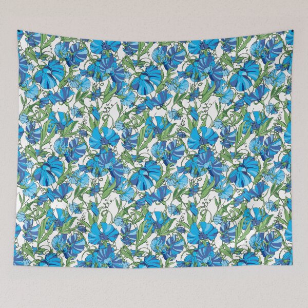 Item preview, Blue flowers  sweet pea   designed and sold by babanovaesha.