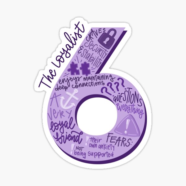 Enneagram Type 6 Sticker Design Sticker