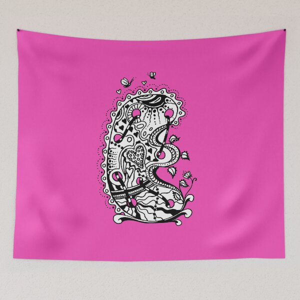 Item preview, The Letter E Alphabet Aussie Tangle in Black and White designed and sold by Heatherian.