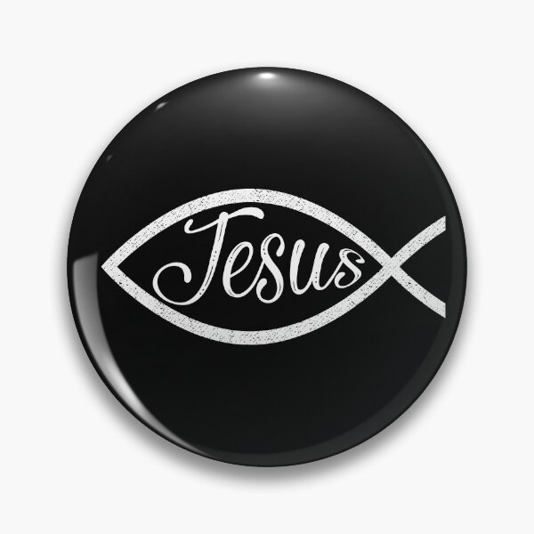 Jesus Old Christian Fish Symbol Cute Faith Gift Pin