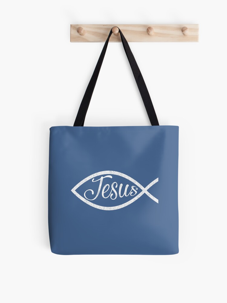 Jesus Fish Cross Symbol Tote Bag Jesus Fish Cross Symbol Tote Bag