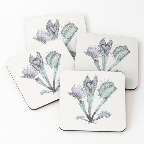 Carnivorous plant love Coasters (Set of 4)