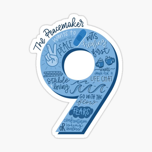 Enneagram Type 9 Sticker Design Sticker