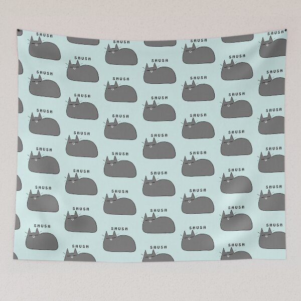 Item preview, Pessimistic Cats - Grey Shush designed and sold by Tsuki’s Corner.