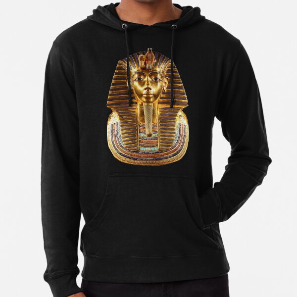 EGYPT. Egyptian. King Tut. Tutankhamun. Tutenkhamen. Tutenkhamon. Pharaoh, 18th dynasty, on Black. Lightweight Hoodie