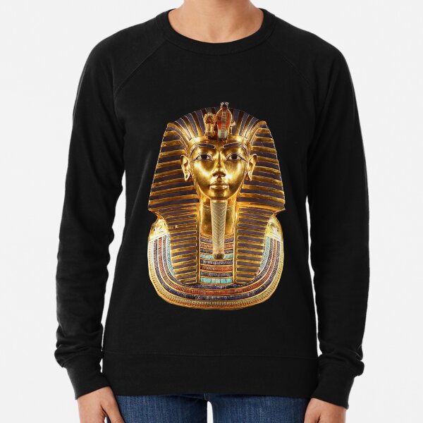 EGYPT. Egyptian. King Tut. Tutankhamun. Tutenkhamen. Tutenkhamon. Pharaoh, 18th dynasty, on Black. Lightweight Sweatshirt