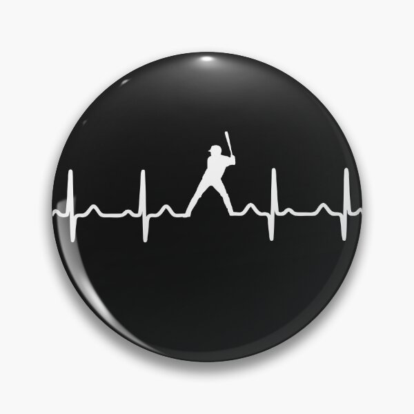 Item preview, Baseball Heartbeat Player Silhouette Holding Baseball Bat Lover Fan Gift  designed and sold by alenaz.