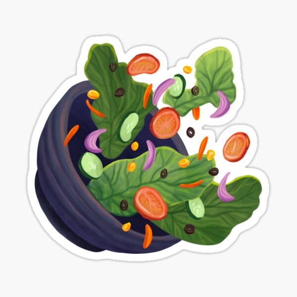 Caesar Salad Sticker, Funny Food Stickers