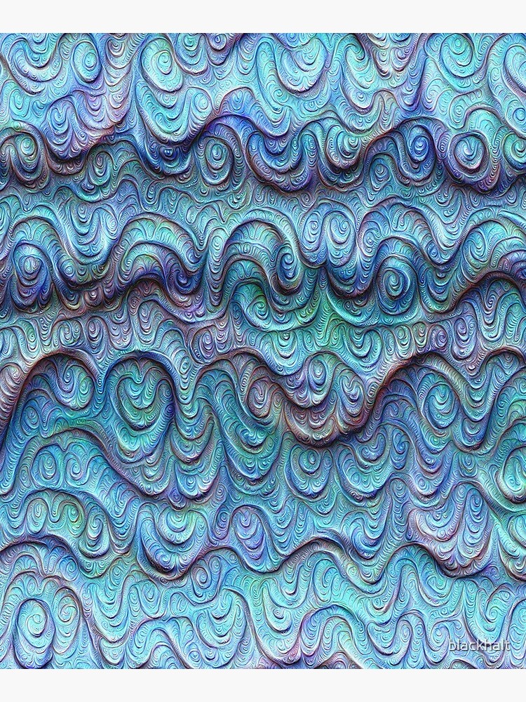 Frozen sea liquid lines and waves #DeepDream by blackhalt
