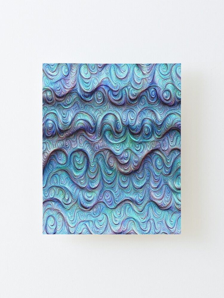 Alternate view of Frozen sea liquid lines and waves #DeepDream Mounted Print