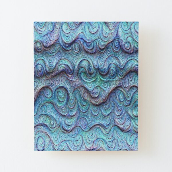 Frozen sea liquid lines and waves #DeepDream Wood Mounted Print