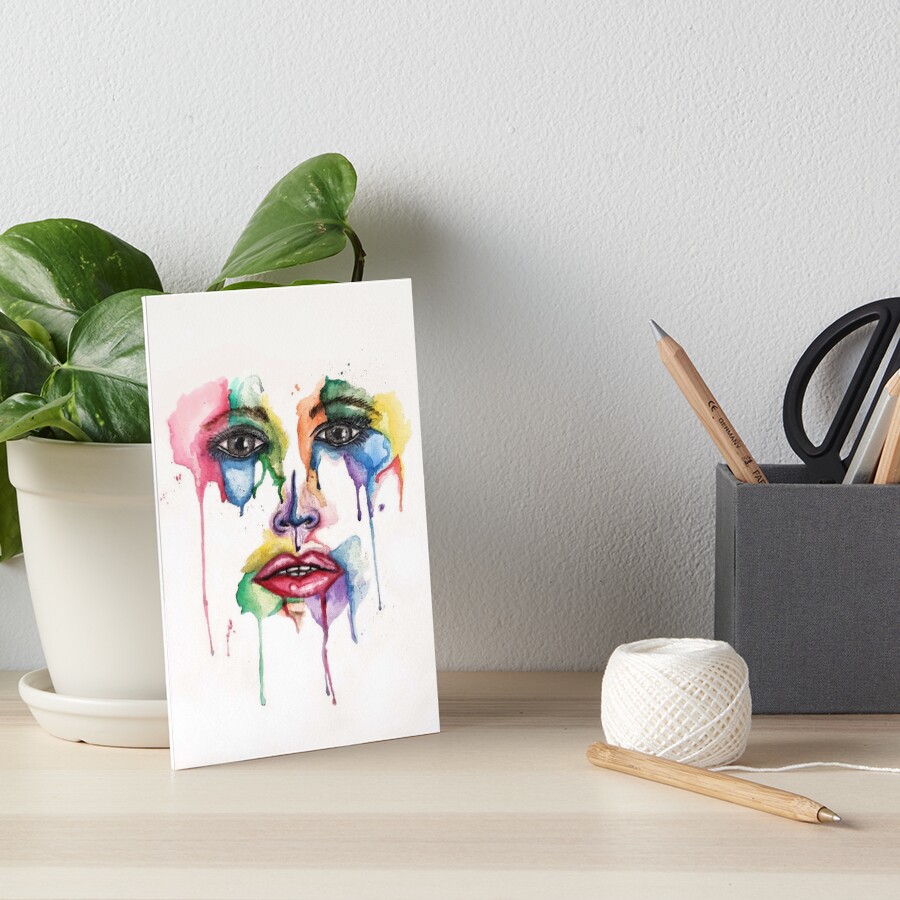 No Watercolour Rainbow Slogan Print Artwork Hahahaha...