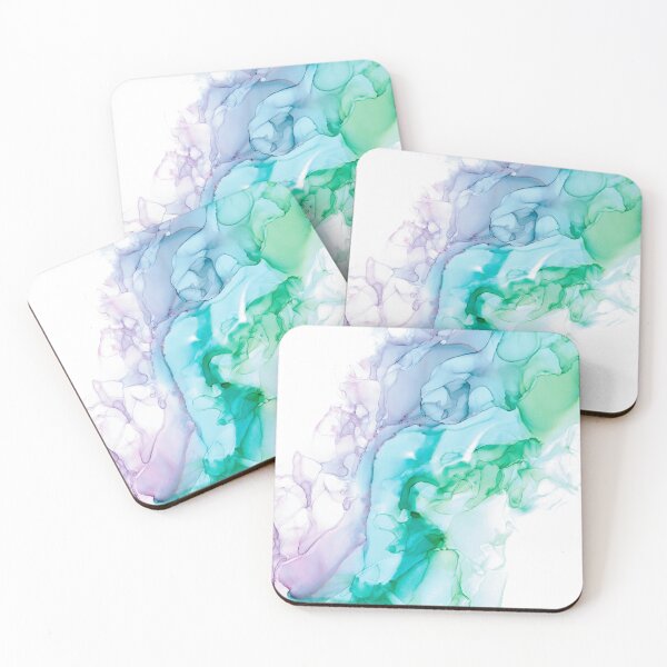 Item preview, Light Purple, Blue, and Green Abstract: Alcohol Ink Painting designed and sold by herzart.