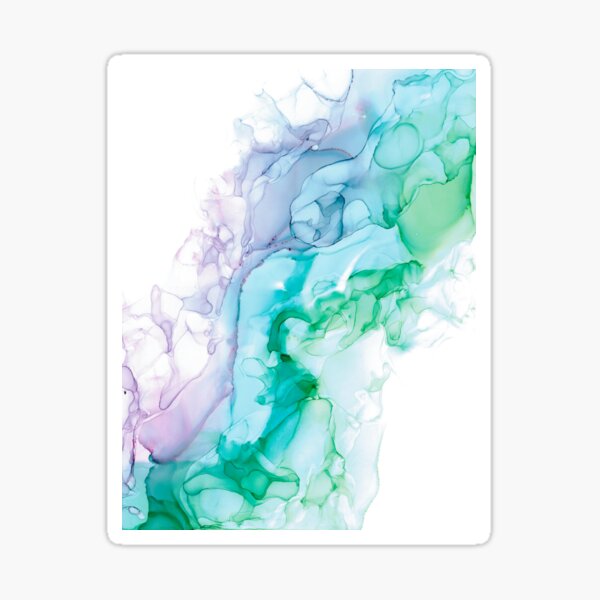 Item preview, Light Purple, Blue, and Green Abstract: Alcohol Ink Painting designed and sold by herzart.
