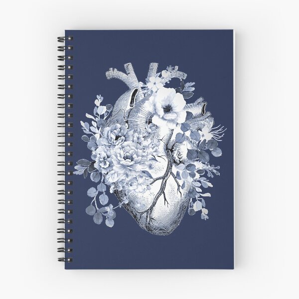 Item preview, Bloom Floral Heart Human Anatomy blue navy style flowers designed and sold by Collagedream.