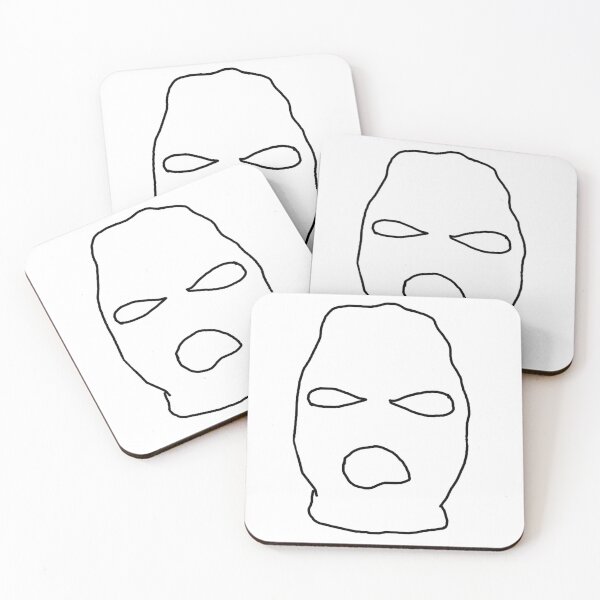 Item preview, white skimask t-shirt designed and sold by Kawtareel.