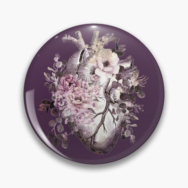 Item preview, Bloom Floral Heart Human Anatomy pink watercolor style flowers designed and sold by Collagedream.
