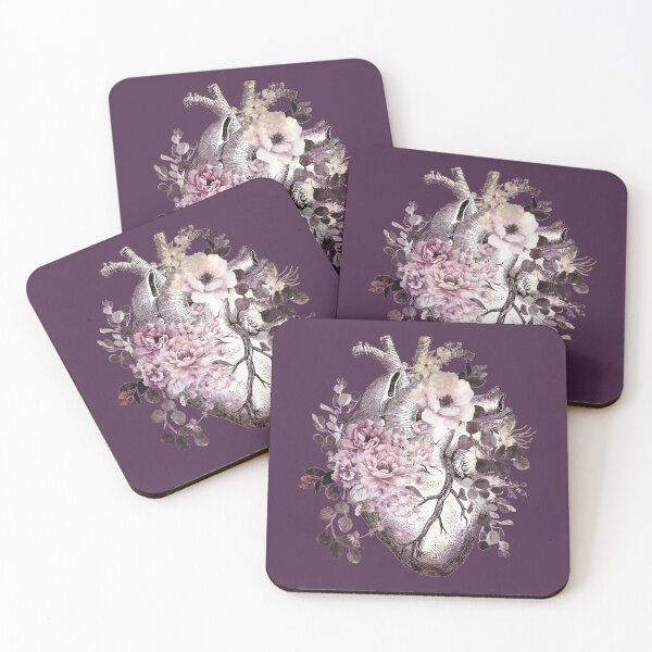 Item preview, Bloom Floral Heart Human Anatomy pink watercolor style flowers designed and sold by Collagedream.