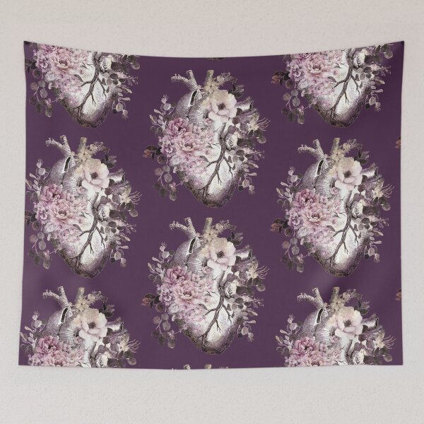 Item preview, Bloom Floral Heart Human Anatomy pink watercolor style flowers designed and sold by Collagedream.
