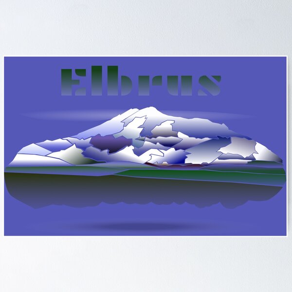 Item preview, Elbrus Mountain, Russia.  Minimalist Illustration. designed and sold by Davey's Designs.